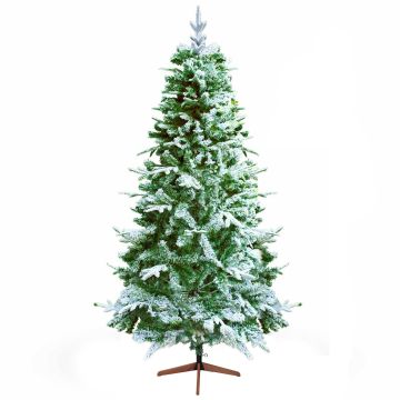 Donder - Albero di Natale innevato effetto realistico in PE e PVC ø140x270H, 1800 rami Frankystar Verde