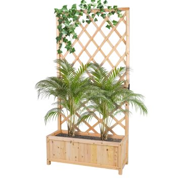 Dorothy - Fioriera in legno di cedro impregnato con spalliera H180 cm Frankystar 