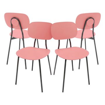 Fabriano - Set di 4 sedie di design in metallo e PP Frankystar 