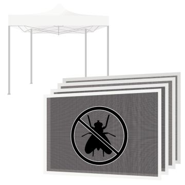 Set 4 Zanzariere Per Gazebo 3X3M Con Velcro Frankystar 