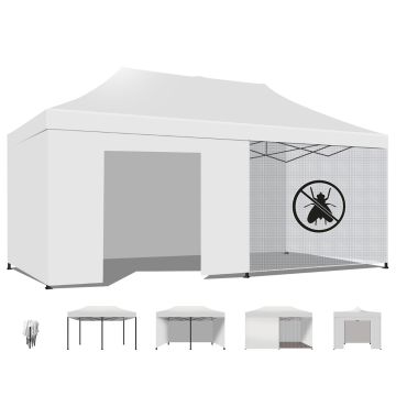 Taman 3X6 - Gazebo Da Giardino Pieghevole Con Teli Laterali E Zanzariera Frankystar 