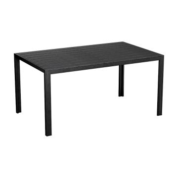 Giano - Tavolo da pranzo da esterno con struttura in metallo e doghe in legno multistrato 150x90cm Frankystar Nero