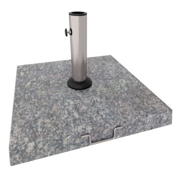 Gravita - Base per Ombrellone da Giardino Quadrato 45x45 cm 35 Kg in Pietra con Ruote Grigio Frankystar Grigio 35%