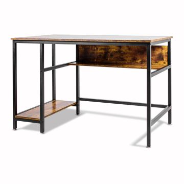 Hanami - Scrivania in stile industriale, 120x60xH75 cm Frankystar Marrone