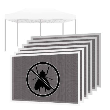 Set 6 Zanzariere Per Gazebo 3X6M Con Velcro Frankystar 