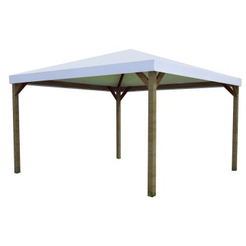 Ischia - Gazebo Da Giardino In Legno 3X3Mt Frankystar Bianco
