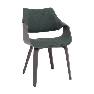 Austria - Poltroncina Sedia Imbottita 51x82x43 cm in legno Plywood e Tessuto Verde Salvia Frankystar Verde