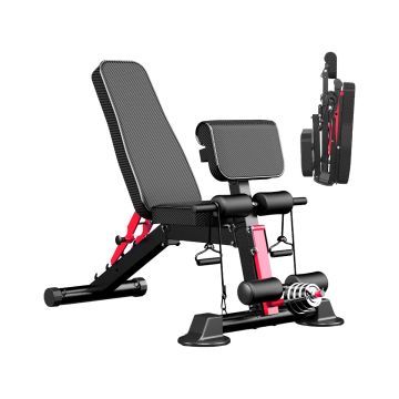 Kinetix - Panca da Fitness Multifunzione Pieghevole 62,5x89,2 cm Con Elastici Inclinabile in Acciaio Nero Boudech Nero