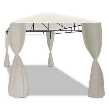 Kios - Gazebo da giardino 3x4 m - con tende laterali Frankystar Écru