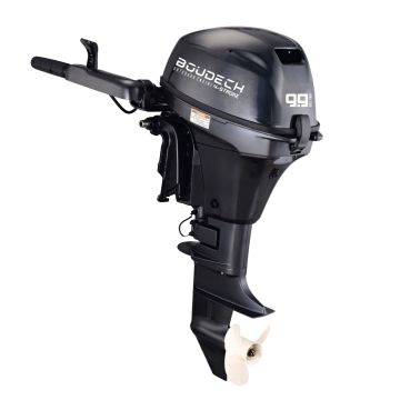 Kluster - Motore Marino Fuoribordo a Benzina 4 Tempi 212cc 9.9 Hp Gambo Lungo per Gommoni Barche da Pesca Boudech Nero