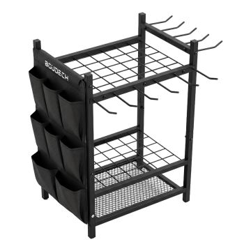 Kraken - Rastrelliera Portautensili  44x75x32 cm Carrello porta attrezzi da giardino in Metallo Nero Boudech Nero