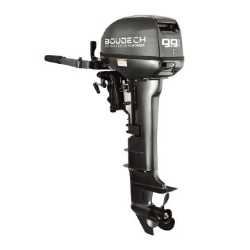 Kundan - Motore Marino Fuoribordo a Benzina 4 Tempi 246cc 9.9 Hp Gambo Lungo per Gommoni Barche da Pesca Boudech Nero