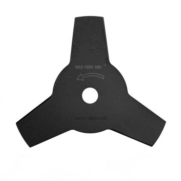 Disco per decespugliatore a 3 denti lama 3T da Ø 255 mm in acciaio temprato, disco di ricambio per decespugliatori e tagliaerba Boudech Nero
