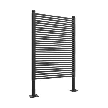 Linea - Pannello Frangivista Separè da Esterno 90,5x180 cm in Metallo e Resina Nero Frankystar Nero