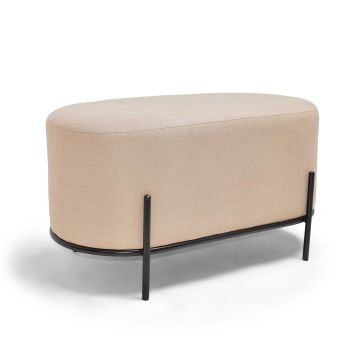 LIPSIA LINEN - Pouf ovale in tessuto Frankystar Beige