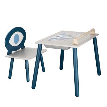 Lulù - Postazione multi-attività montessori 60x52x47cm in legno massello per bambini 36 mesi The Indigo Project Beige