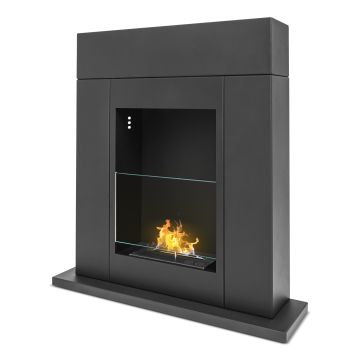Marco Aurelio - Camino a bioetanolo da terra freestanding, biocamino da pavimento, 73x20xH75 cm Frankystar 