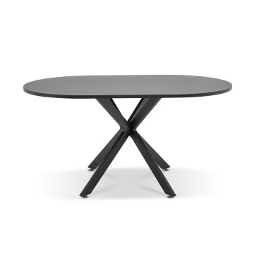 Marui Big - Tavolo da pranzo ovale in legno e metallo con piede centrale Kiso 180x100 cm Frankystar 