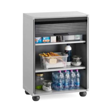 MODULAR - Mobiletto modulare in resina con anta a serrandina e mensole Garofalo Grigio 50%