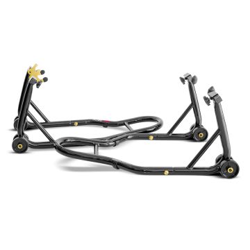 Motorlock - Coppia di supporti alzamoto anteriore e posteriore fino a 400kg Boudech Nero