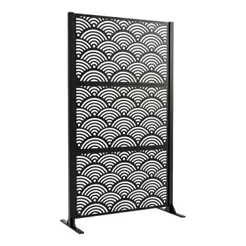Nami - Pannello Frangivista Separè 100x180x30 cm da Esterno in Metallo Nero Frankystar Nero