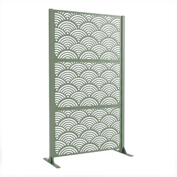 Nami - Pannello Frangivista Separè 100x180x30 cm da Esterno in Metallo Salvia Frankystar Verde menta