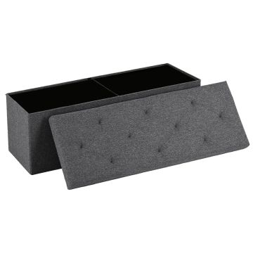 Nemora 110 - Cassapanca Ottomana 109x38x38 cm Pouf Contenitore Poggiapiedi in Tessuto Grigio Frankystar Grigio 60%