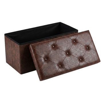 Nemora Saddle 75 - Cassapanca Ottomana 76,2x38,1x38,1 cm Pouf Contenitore Poggiapiedi in Similpelle Marrone Frankystar Marrone