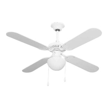 Niklas Fly - Ventilatore da soffitto con luce, interruttore a catenella Niklas Bianco