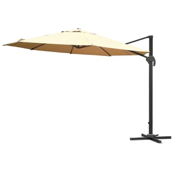 Premium - Ombrellone Da Giardino Decentrato In Alluminio Da Ø 350 Cm Frankystar Écru