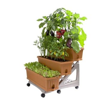 Orto Easy - Kit di 3 fioriere con carrello Frankystar 