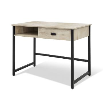 Otari - Scrivania in stile industrial con cassetto e vano a giorno, 110x50xH76 cm Frankystar 