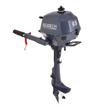 Krave 2.5 - Motore Marino Fuoribordo a Benzina 4 Tempi 72cc 2.5 Hp Gambo Corto per Gommoni Barche da Pesca Boudech Grigio 40%