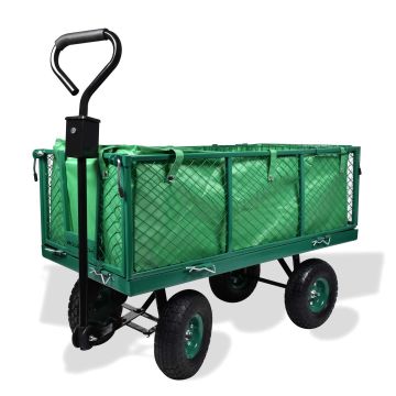 Carrello da rimorchio 550Kg con griglie amovibili e cestello portautensili Boudech Verde