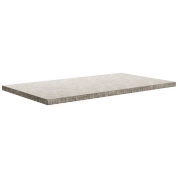 Fabri - Ripiano per Tavolo da Pranzo Rettangolare 220x100x5 cm in Legno Multistrato Finitura Grigio Testurizzato Frankystar Grigio 20%