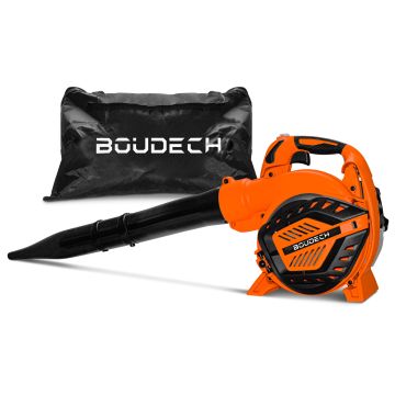 Niup 26 - Soffiatore a scoppio con motore 2 tempi da 26cc - 3in1 soffiatore, trituratore, aspiratore Boudech Arancione
