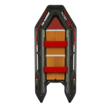 SPARROW 360 - Gommone/Tender 360x150cm con 4 camere d'aria e pavimento in legno sintetico Boudech Nero