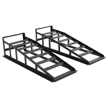 Stratos - Coppia di Rampe per Sollevamento Auto fino a 2.5 Tonnellate Manutezione Autoveicoli in Acciaio Nero Boudech Nero