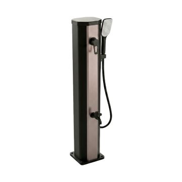 Tanaga Bronze 20 - Doccia solare bassa da giardino 20L con doccetta e rubinetto lavapiedi Frankystar Bronzo