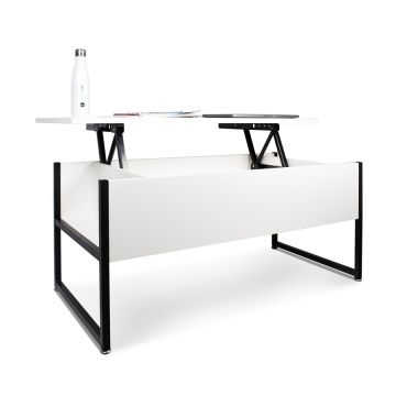 Tavolino da salotto con ripiano sollevabile Frankystar Bianco