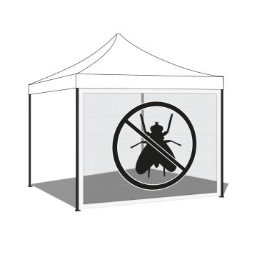 Telo Zanzariera Laterale per Gazebo da Giardino 300x200 cm in PVC Frankystar 