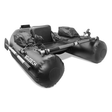 Tendy - Belly boat Barca da pesca gonfiabile in PVC con doppia camera d'aria, 175 cm Boudech Nero