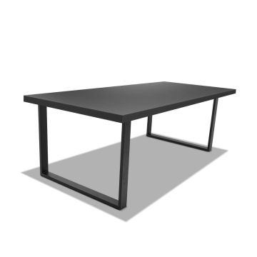 Tavolo da pranzo in legno e metallo con piedi quadrati neri - 220x100 cm Frankystar 