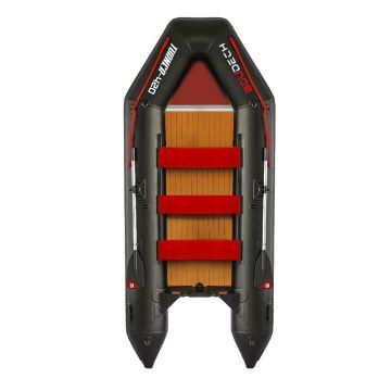 Turner 420 - Gommone Tender Gonfiabile 4,2m per 5+1 Persone con Remi e Accessori Fondo in Legno Sintetico Nero Boudech Nero