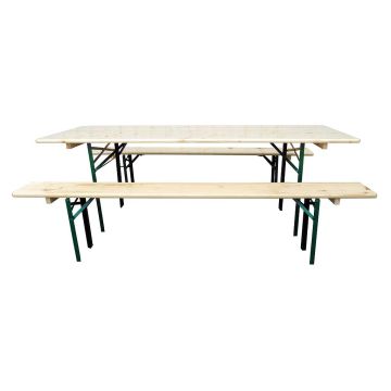 Ursus - Set Tavolo E 2 Panche Da Giardino Frankystar Abete bianco