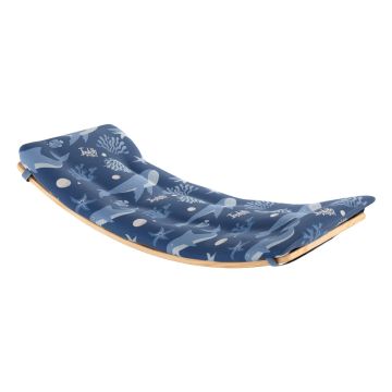 Wobly - Balance Board Montessoriana con cuscino tavola da equilibrio per bambini dai 3 anni 85x30 cm in legno The Indigo Project Marrone chiaro