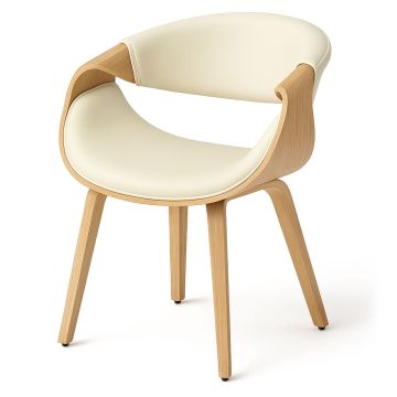 Yorkshire - Poltroncina Sedia in Legno Massello e Leatherette Frankystar 